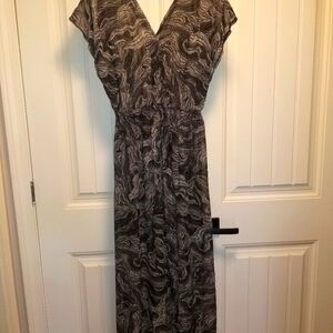 Mossimo Chiffon Sheer Maxi Dress Beach Swim Cover Up Black Gray Size Medium